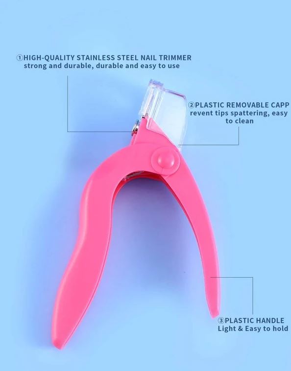 Nail Tip Cutter With Trim Locator - Pink