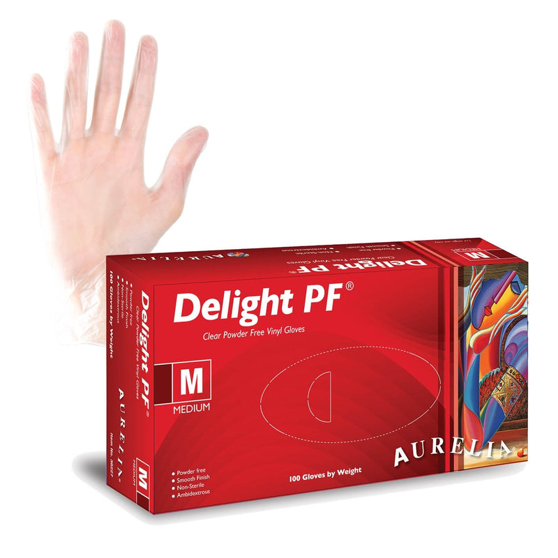 Aurelia Vinyl Gloves Pf - 100Pk - Medium